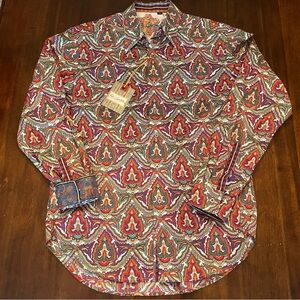 Robert Graham Men’s Cockpit Woven Long Sleeve Button Down Paisley Shirt Sz M NEW